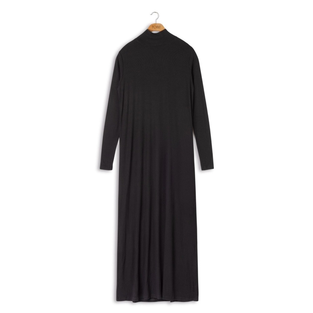 Point Maxi Aline Turtleneck Dress